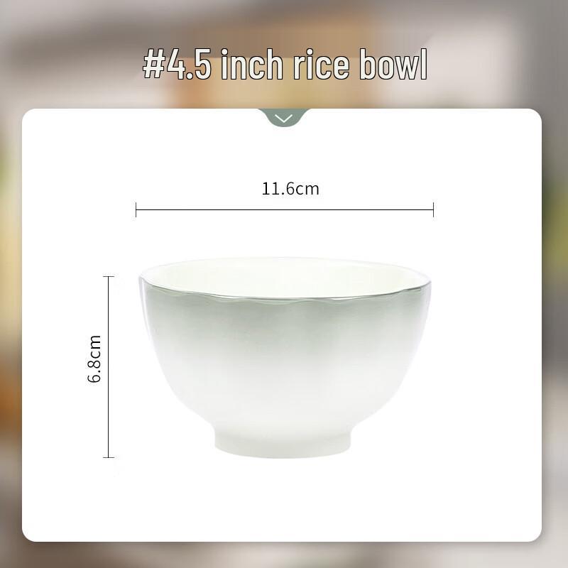 Smoky Blue Underglaze Ceramic 4.5-inch Rice Bowl