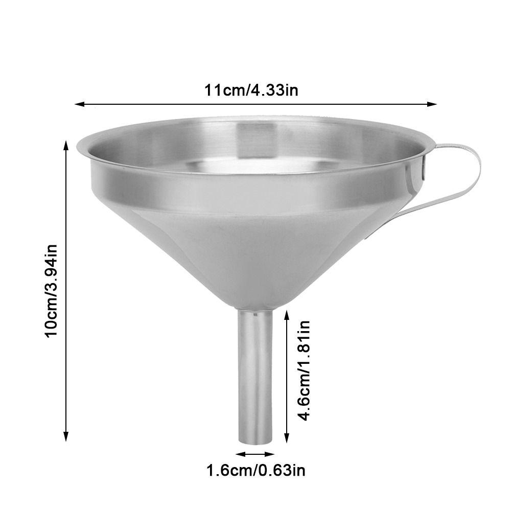 Detachable Strainer Filter Wide Mouth Funnel Silver Oil Funnel Liquid Transferring