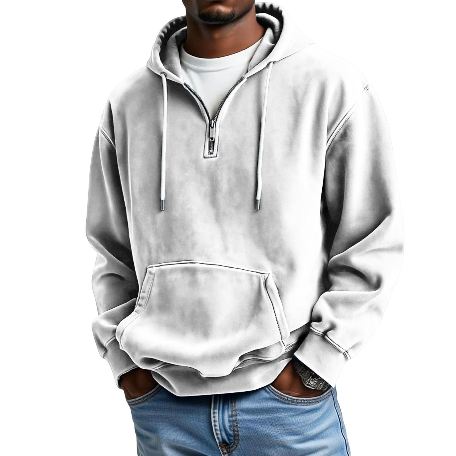 

Мужской Спортивный Повседневный С Длинными Рукавами Капюшон Худи XL белый