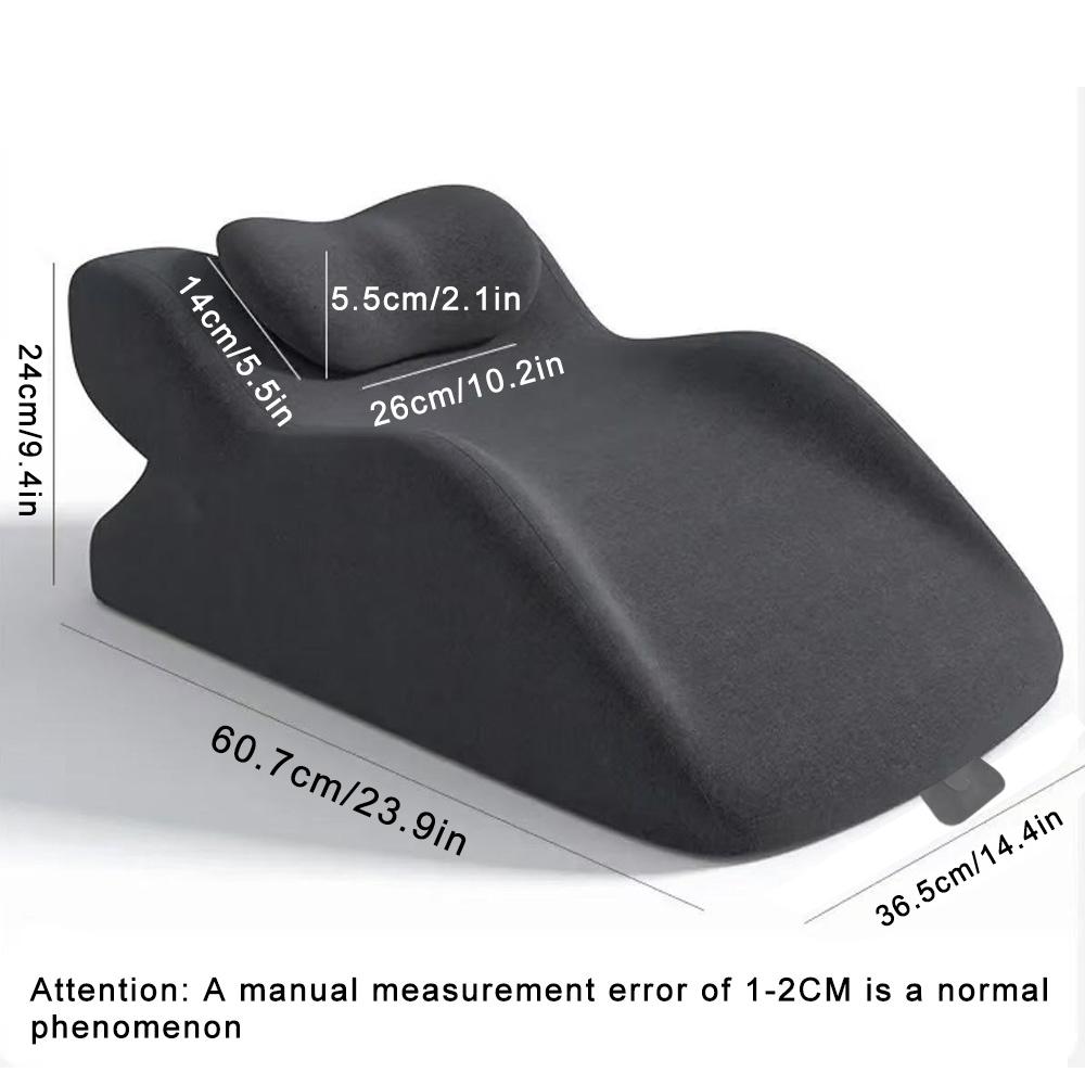 Bed Multifunctional Ergonomic Wedge Pillow with New Prone Position for Reading, Unique Curved Design, with Washable Cover