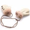 Winter Baby Gloves With Rope Warm Thick Plus Velvet Mittens for Toddler Boys Girls Soft Kids Full Finger Ski Gloves Guantes