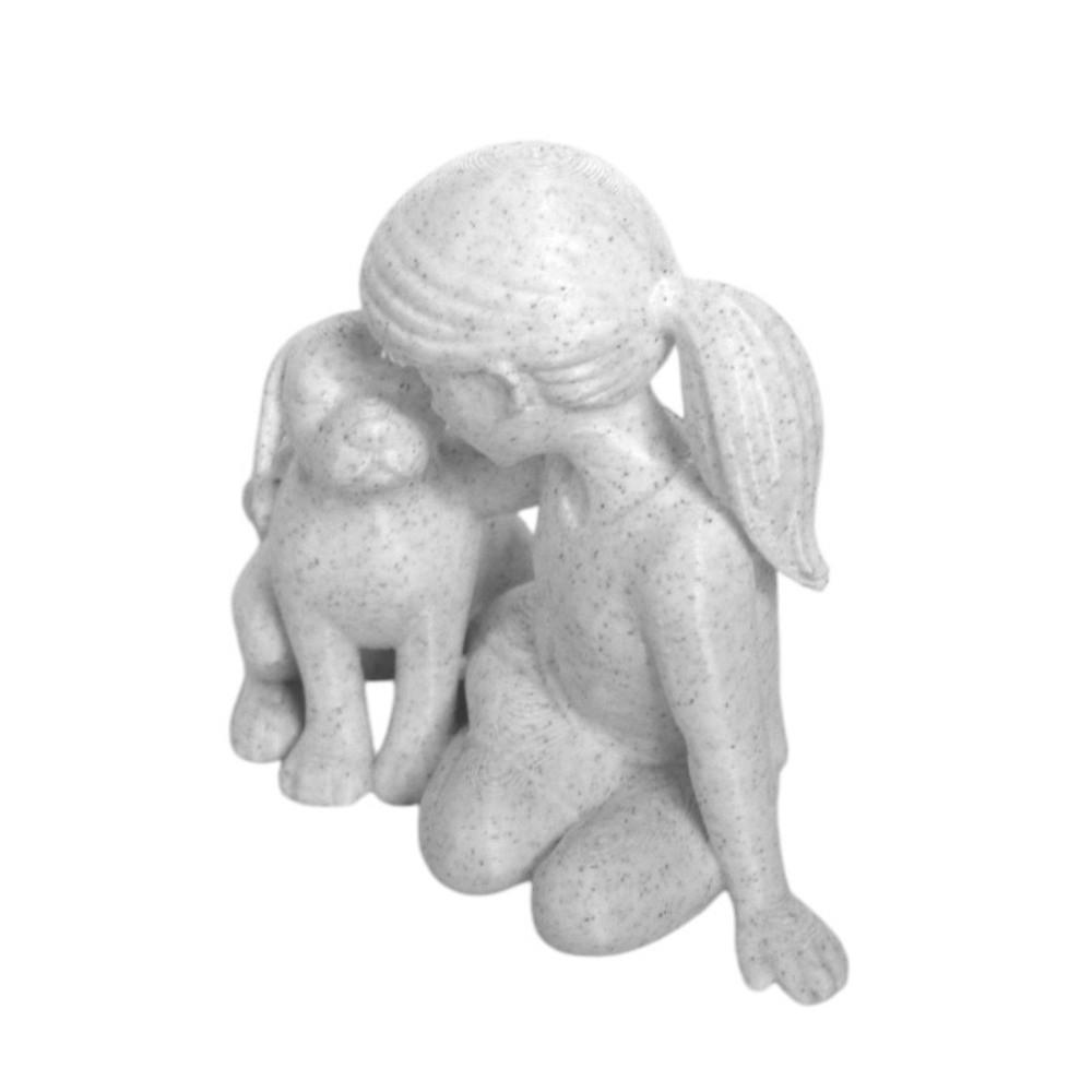 Creative Girl And Dog Statues Cute Canine Statues Crafts Nordic-Style Ornaments Bedroom Decor