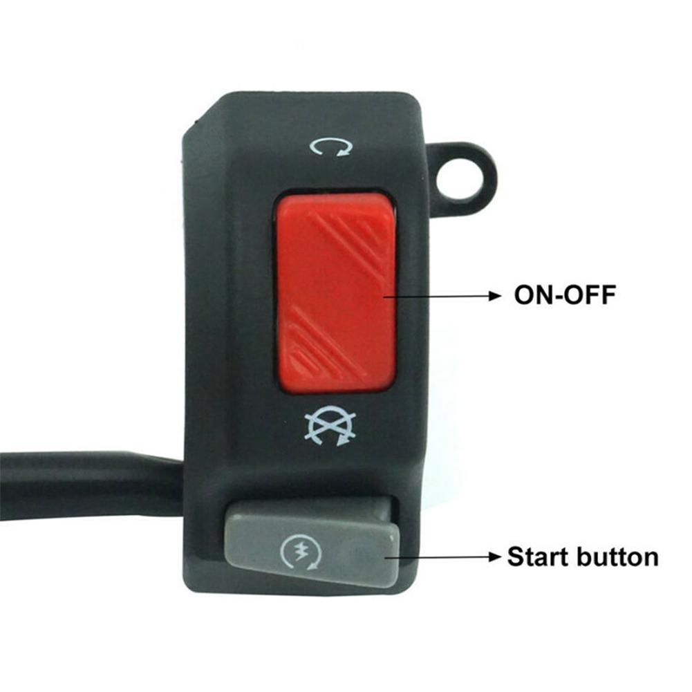 Pulsante Di Spegnimento Universale Per Mini Moto, Quad E Dirt Bike - Interruttore Rosso Al Manubrio 22mm Con Cavo 70cm