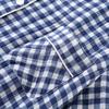 Cotton Plaid Design Men's Trouser Pajamas Homewear Suit for Autumn Thin Short-Sleeved Trousers Plaid Homewear Pyjamas Men