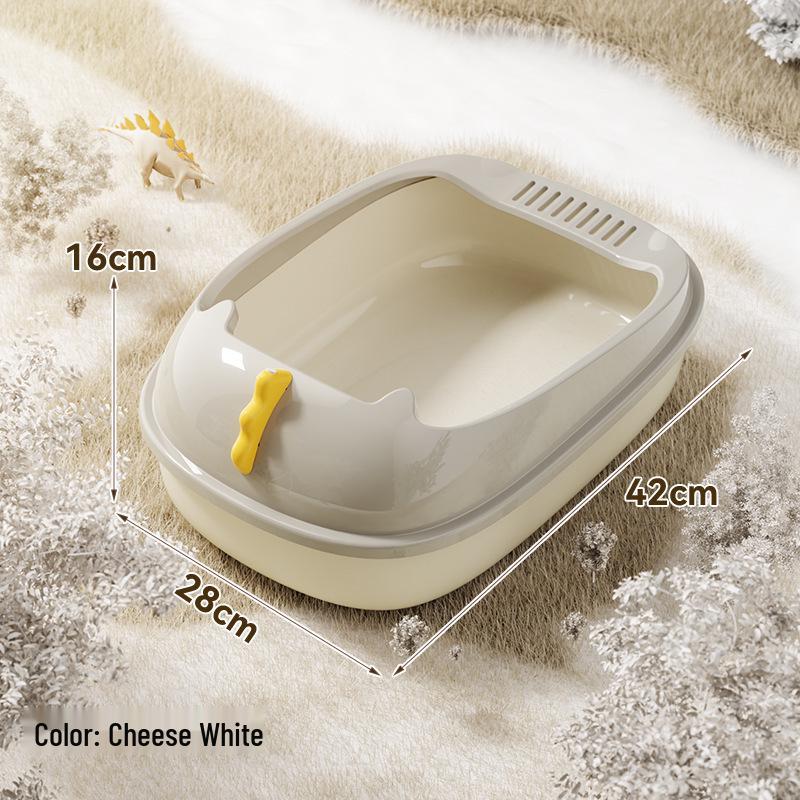Dinosaur Semi-Enclosed Large Cat Litter Box - Washable & Anti-Splash