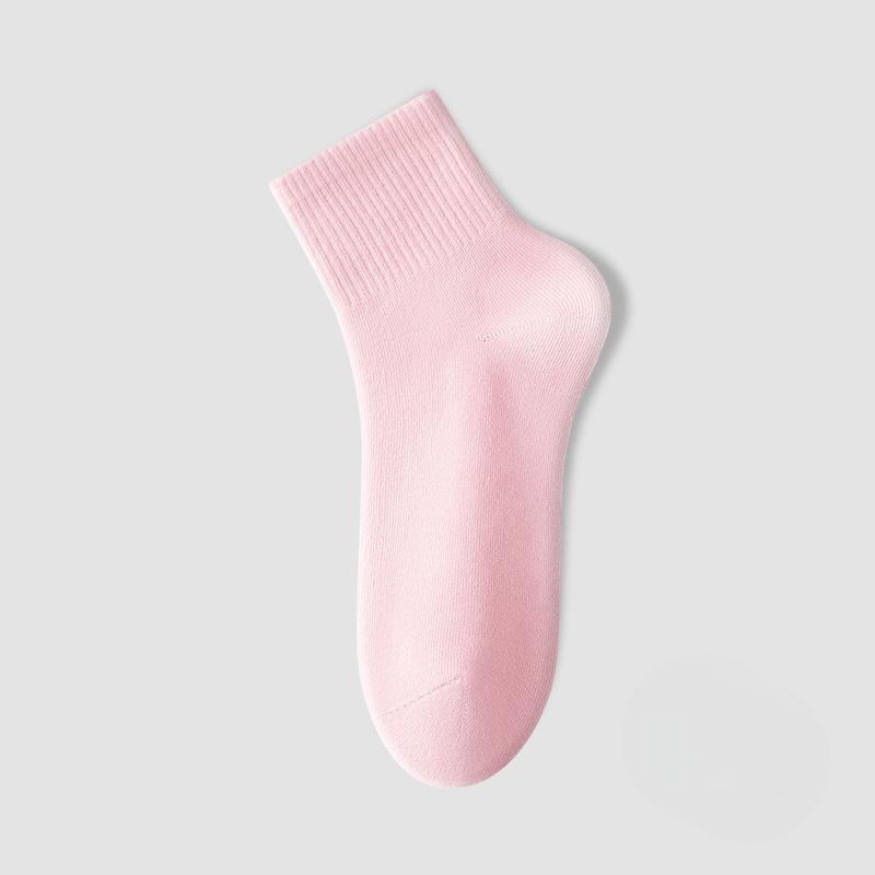 Pure Cotton Women's Mid-calf Boneless Socks, Anti-odor and Sweat-absorbing Women's Short Socks for Summer
