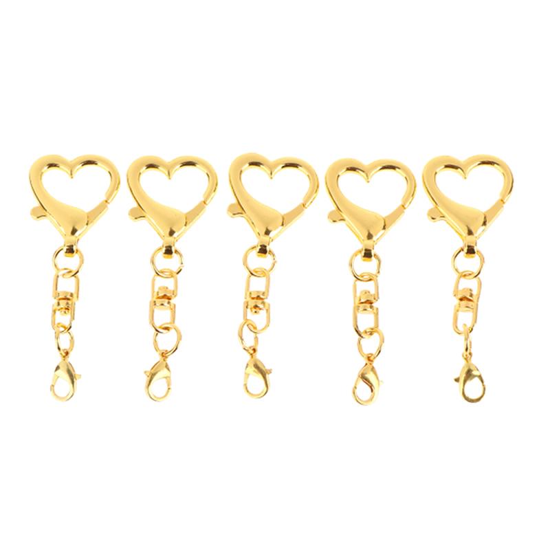 5/10Pcs Heart Lobster Clasp Chain Connector For Diy Jewelry Making Findings Key Chain Accessories