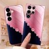 Elegant Two-Tone Flowe Fashion Phone Cases Mobile Phones Glass Phone Case for Samsung Galaxy S26 S25 S24 S23 S22 FE Ultra Plus