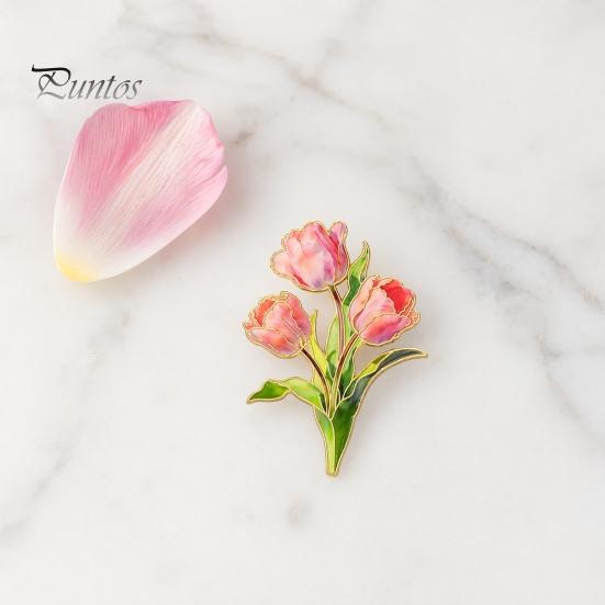 Decorative Clothing Pin Brooch Pin, Enamel Flower Design with Smooth Edges, Lapel Lightweight Zinc Alloy Badge for Jackets Scarves Bags Gift Non-snag