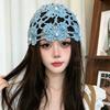 Retro Elegant Hollowed Out Knitted Hat Thin Flower Bohemian Style Beanies Solid Color Pearl Weave Cap Outdoor