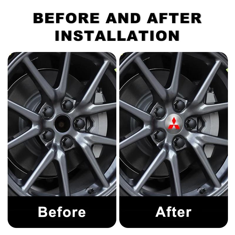 Car Goods 56mm Car Tyre Wheel Center Hub Cap Badge Sticker For Mitsubishi ASX Lancer L200 Pajero Sport Attrage Mirage Eclipse