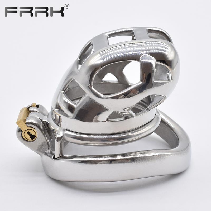 Sex Toy Small Mamba Male Chastity Device Metal Cock Cage with Anti-Fall Off Penile Bondage Stealth Penis Rings for Men Chastity