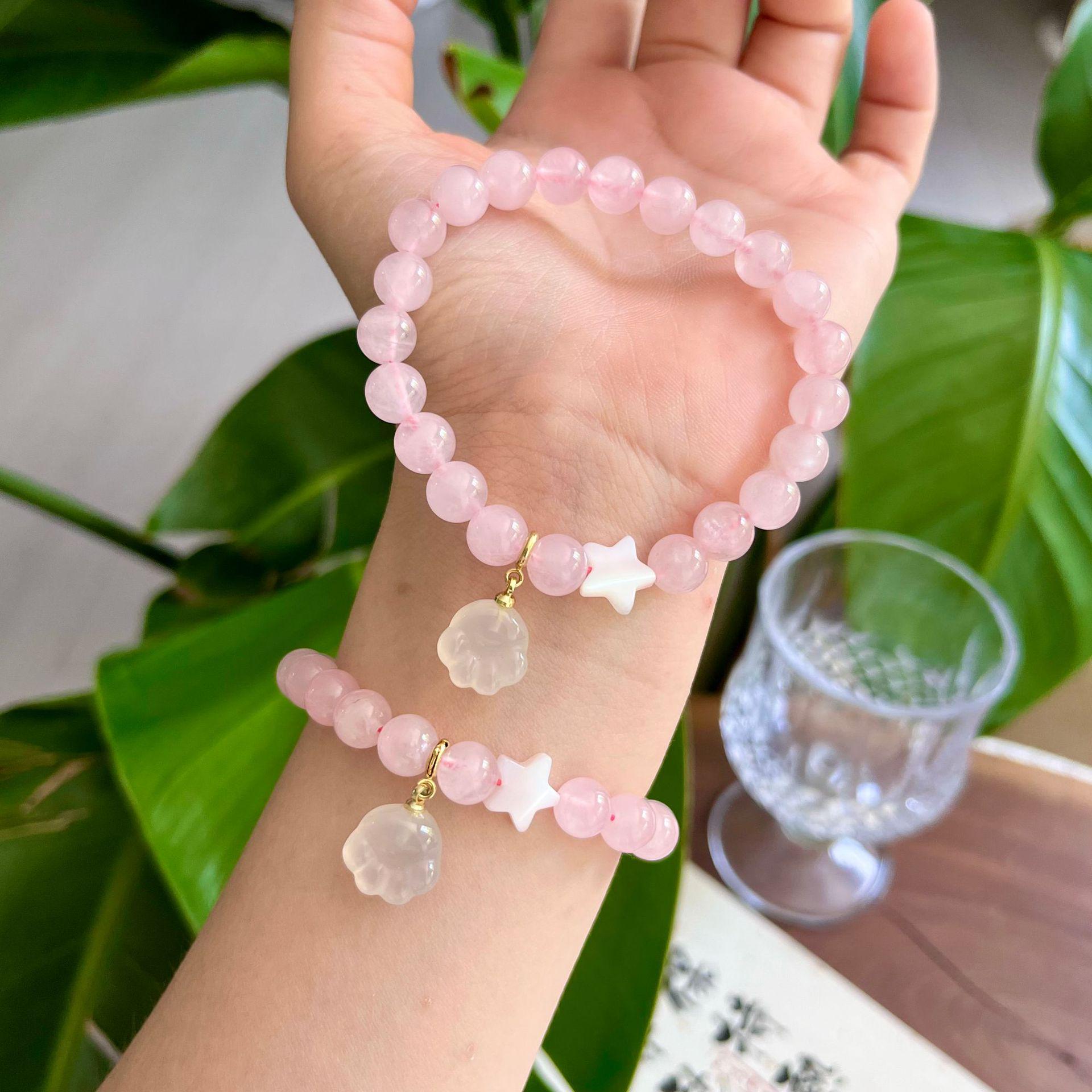 

Exquisite Pink Crystal Star & Bear Bracelet - Perfect Summer Birthday Gift