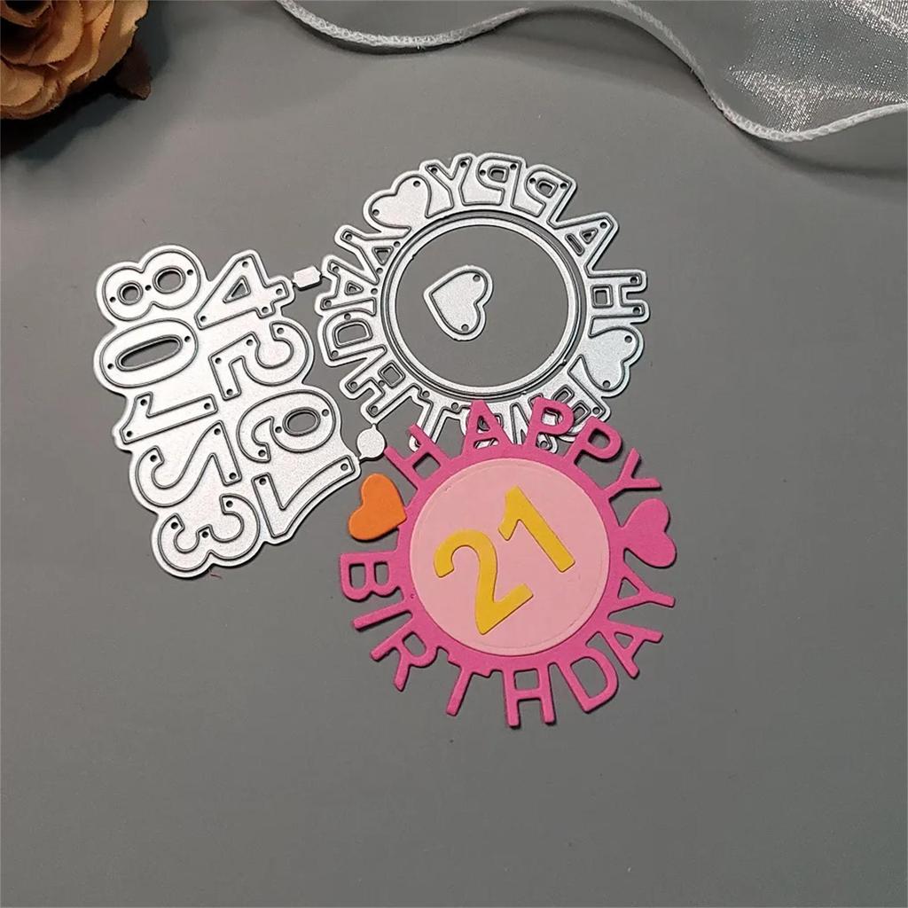 Happy Birthday Metal Cutting Dies Scrapbooking Stencil Die Cuts Card Embossing DIY Photo Album Template Mold Decoration