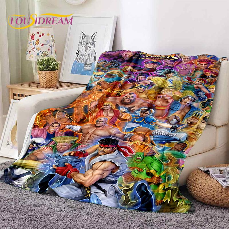 Lastest Retro Game Street Fighter SF Soft Blankets,Keep Warm Throw Blanket Comfortable Blanket for Picnic Beds Sofa Home Bedroom
