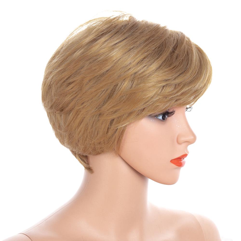 Ladies Layered Wig With Bangs Short Blonde Wigs for Women Synthetic Hair Daily Cosplay Party Wig Heat Resistant Fibre Wig