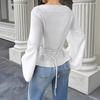DAFIFY Moda Donna Casual Primavera Autunno Tinta Unita Stampa Manica Lunga Monospalla Bluse e Camicie