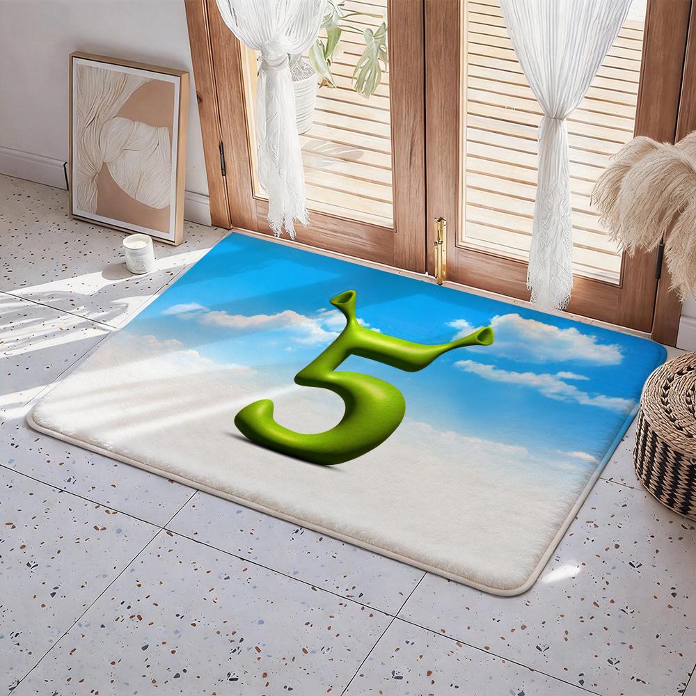 Cartoon S Shrek Floor Mat Eco Flannel Doormat Non Slip Odorless Indoor Floor Rug Soft Short Plush Home Mat