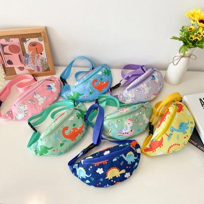 Fashion Kids Waist Pack Children Chest Bag Cute Cartoon Dinosaur Print Coin Purse Boy Girl Fanny Chest Shoulder Messenger Bags