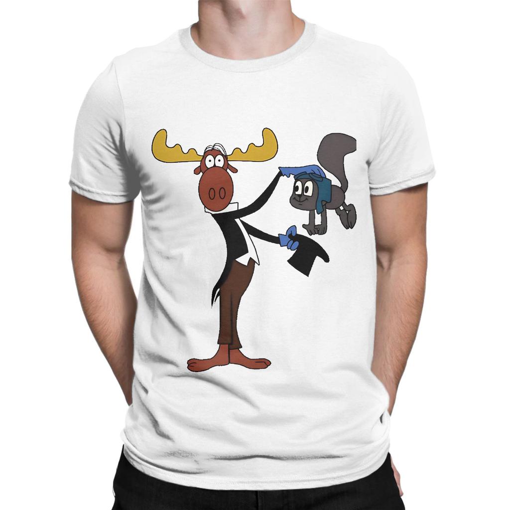 rRocky Bullwinkle Show Funny Graphic 100 Cotton TShirt The Adventures of rRocky and Bullwinkle Tees Tops For Unisex