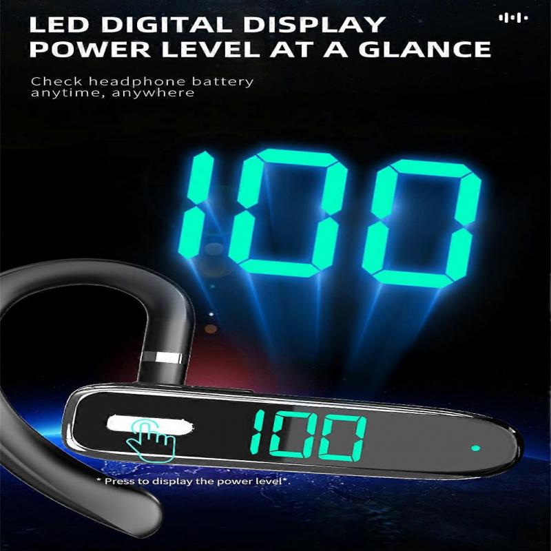 Bluetooth 5.3 Wireless Earpiece Headset Driving Trucker Earbuds Noise Cancelling