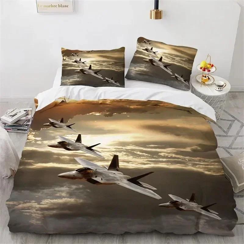 

Top Airplane Duvet Cover King Queen Size Microfiber Flying Plane Bedding Set Aircraft Sky Print Comforter Cover Bed 135x200cm