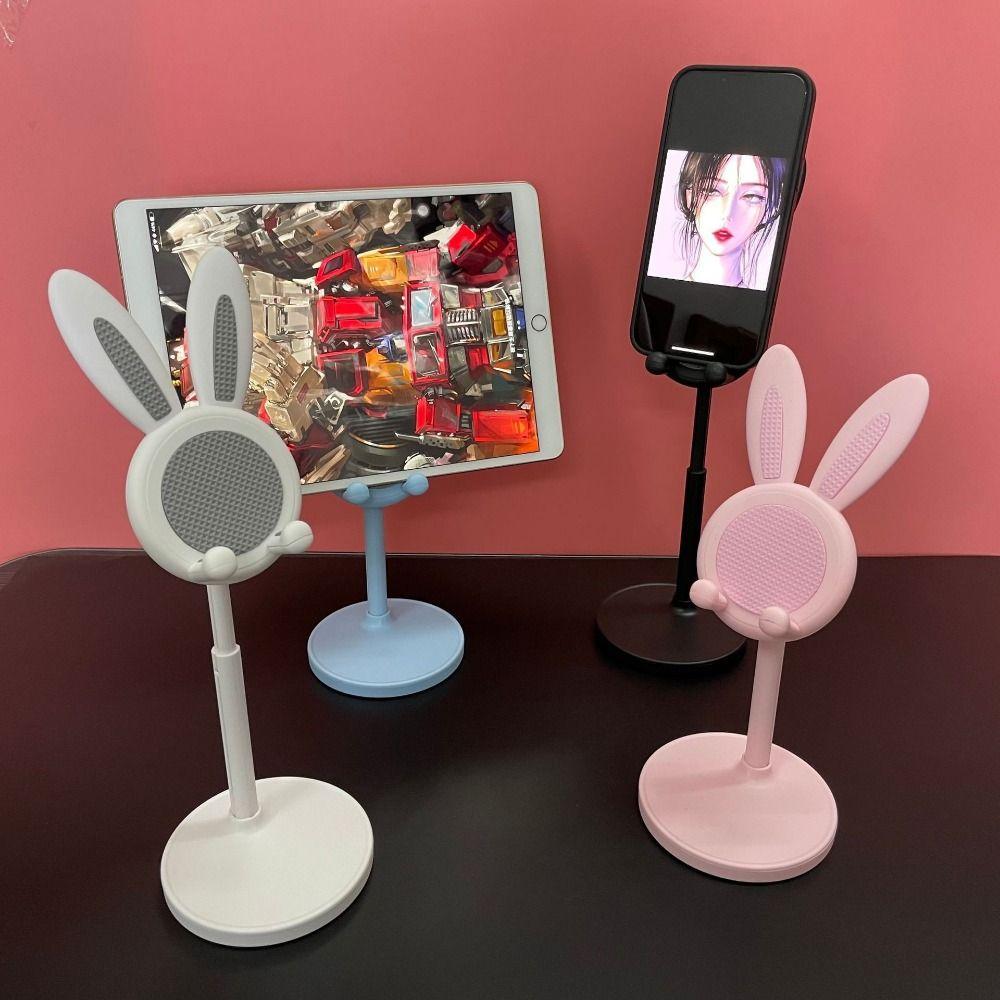 Adjustable Telescopic Lifting Phone Holder Rabbit Desktop Mobile Phone Bracket  Live Broadcast