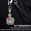 6Pcs Double Sided DIY 5D Round Diamond Art Charms Diamond Art Set Irregular Diamond Art Key Rings for Beginners Enthusiasts