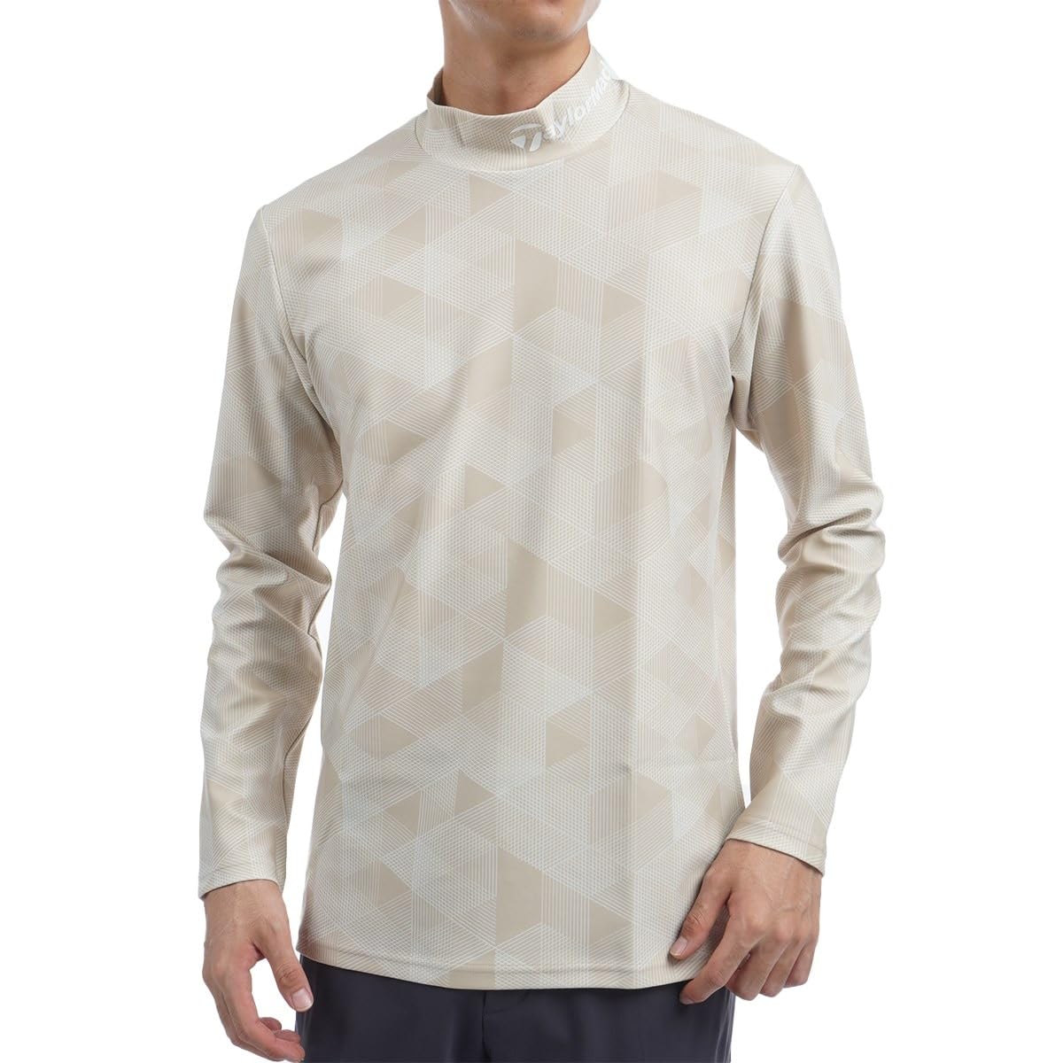 

TaylorMade Tour TM Graphic L/S Mock Golf Club, Beige, Men s, 2024FW UN324