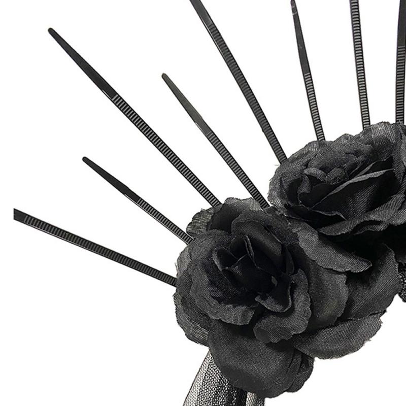 Crown Headband Durable Headband Clothing Accessories Black Veil High Quality Gauze One Size Fits All Halloween Decoration Cool