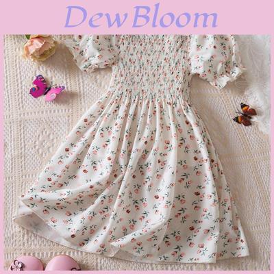 Girl Summer Princess Dress With Floral Print Cotton Blend For Toddler