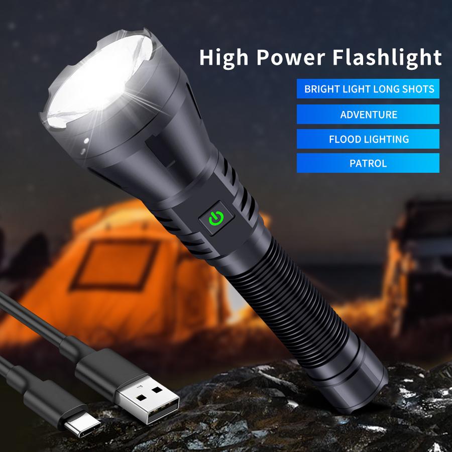 LED Flashlights Outdoor Emergency Power Reserve Battery Pack Camping Lamp Ideal Choice for Camping Equipment Zoomable Bright