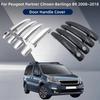 For Peugeot Partner Citroen Berlingo B9 2008 2009 2010 2011-2018 Door Handle Covers Trim Plastic Black Carbon Car Accessories