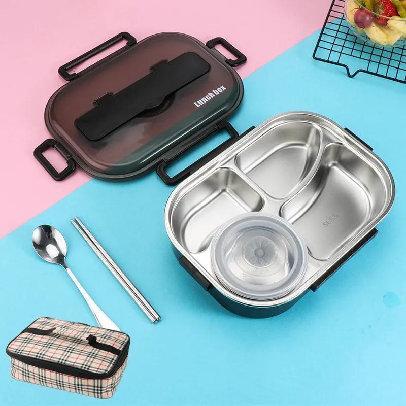 Leak-Proof Bento Box Dinnerware Set, 1300ml Food Container for Adult and Student, Stainless Steel 304, With Soup Bowl
