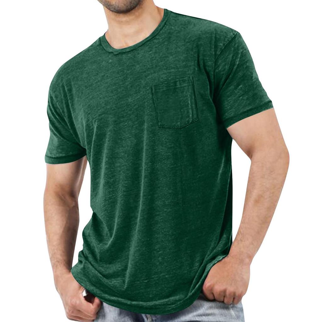 Man's  Leisure  Round  Neck  With  Pocket  Short  Sleeves  T,Shirt
