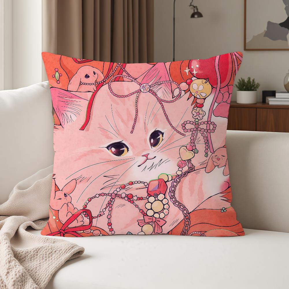 Cute Dreamy Cat Kkiera Pillow Case Suitable For Bedrooms Living Rooms Cars Home Decoration
