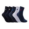 Pierpolo Men's Mid-Calf Double Needle Cotton Socks - Solid Color, Combed Cotton, Loose Fit, Embroidered Design for Autumn and Winter.