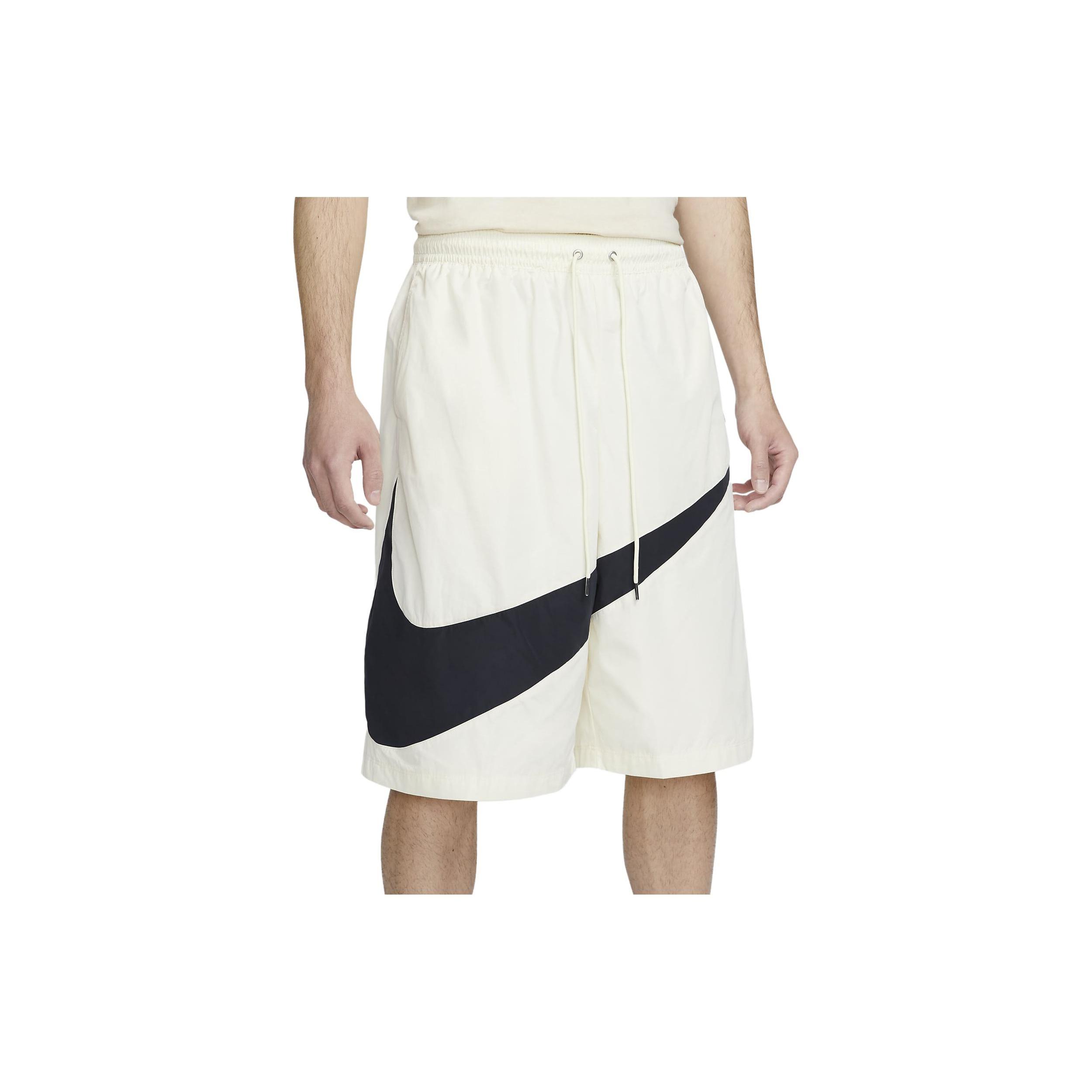 Nike Swoosh Woven Shorts Coconut Milk Black Men s FB7870-113 L