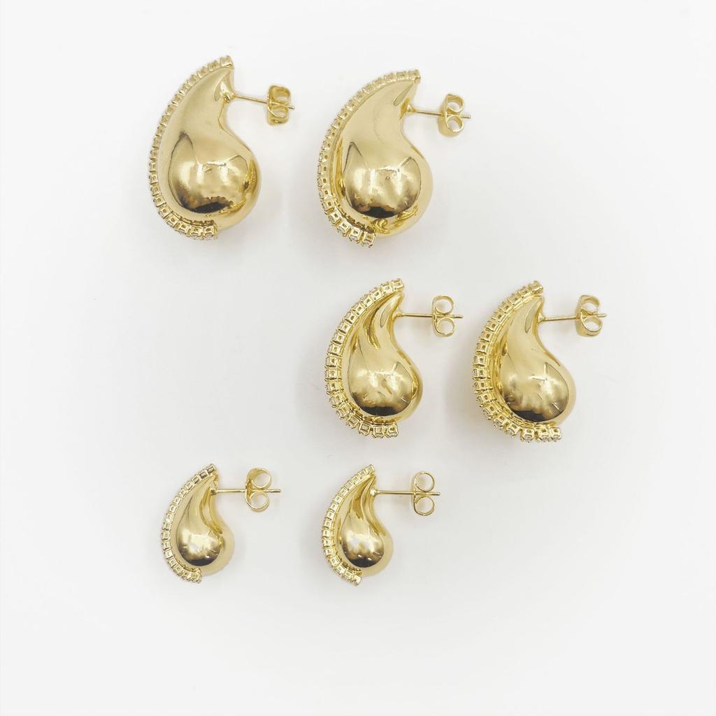 High-End Design Fat Water Drop Diamond Earrings Fashion Stud Earrings Jewelry Women