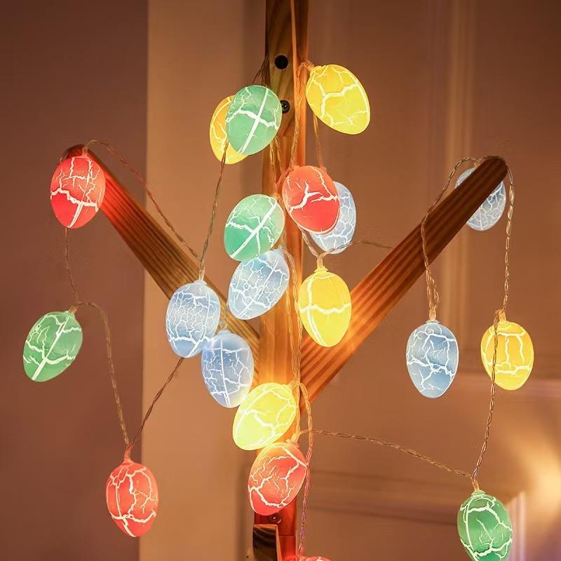 

Easter Colorful Crack Eggs Light Strings Lights Pastel for Easter Party Indoor Decor Egg Shaped Lantern String Bunny Easter Deco 1.5M 10led USB