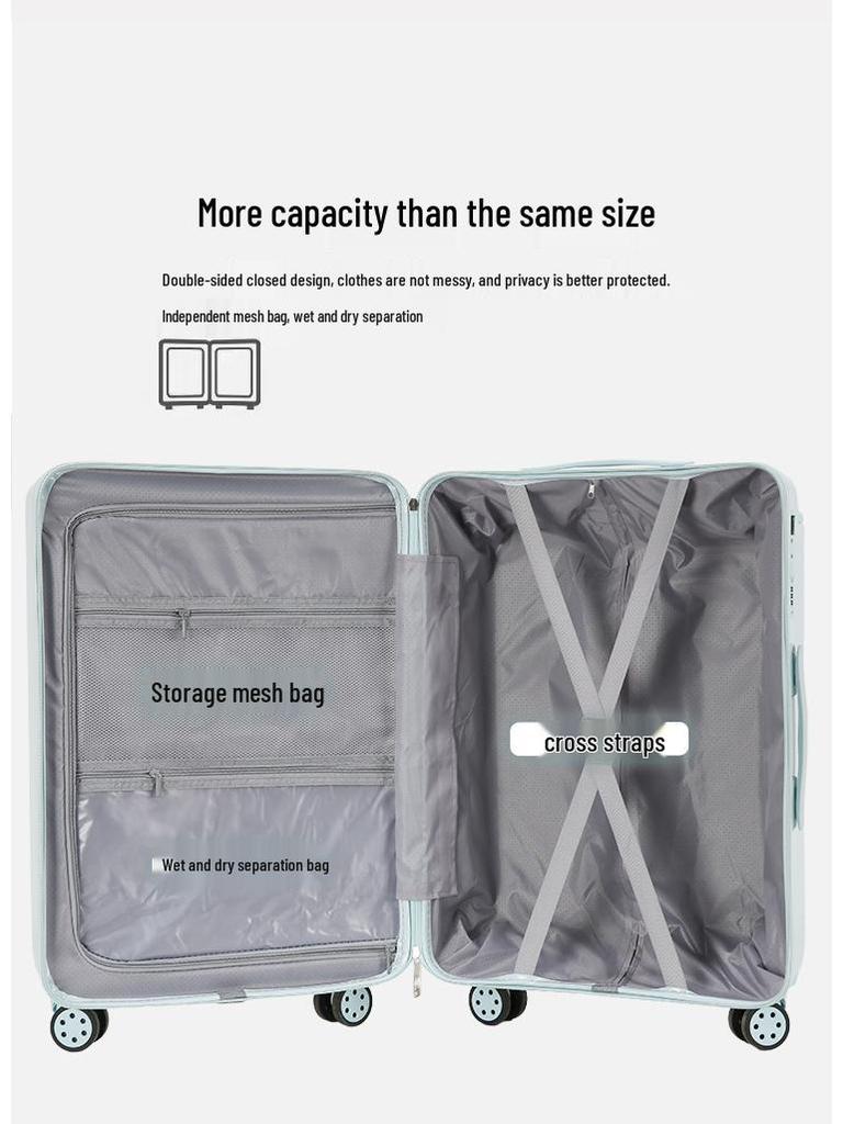 20" Wide Drawbar Carry-on Suitcase with Universal Wheels, Drop-resistant, Travel Combo Lock, High-Value for Students