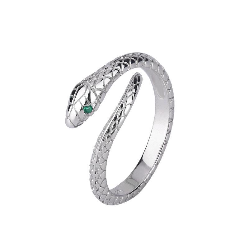 S999 Sterling Silver Snake Ring: Personalized, Adjustable, Unisex. Trendy Niche Design for High-End Style.