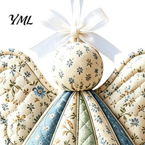 Inspirational Prayer Patch Quilt Angel Ornament, Filled Love Faith Christmas Decoration, Religious Keepsake for Friends Handmade Quilted Xmas