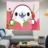 Decoración de Tapiz Kawaii de Dibujos Animados Lindo M-Mamegoma Dormitorio Habitación de Estudiantes Tela de Fondo Fiesta en Casa de Vacaciones Sala de Estar Club Tela