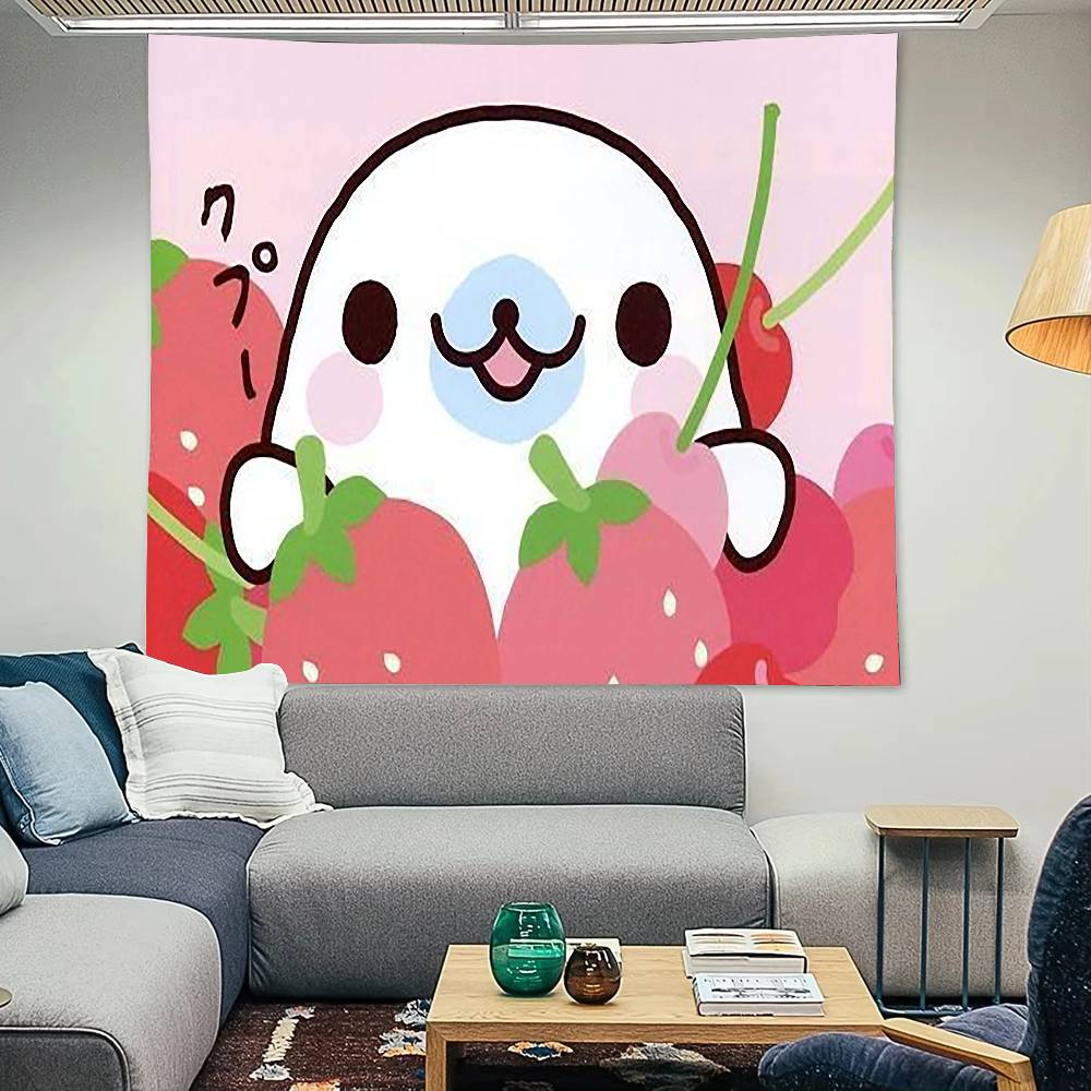 Decoración de Tapiz Kawaii de Dibujos Animados Lindo M-Mamegoma Dormitorio Habitación de Estudiantes Tela de Fondo Fiesta en Casa de Vacaciones Sala de Estar Club Tela