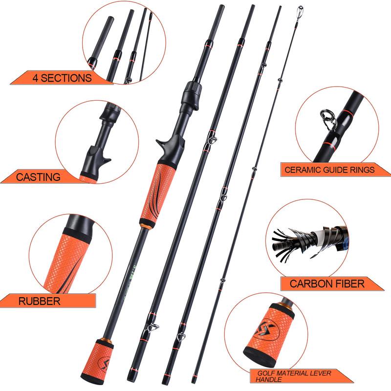 Fishing Rod Carbon Fiber  1.8m/2.1m Casting Fishing Rod  for Carp Fishing Tools Travel Fishing Rod