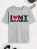 I Love My Girlfriend' Print T Shirt