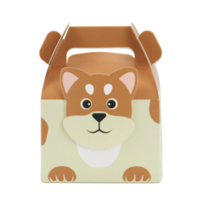 

5 шт. подарочная двухсторонняя подарочная коробка с изображением животных джунглей, мультяшный 3D-узор, дикая природа, упаковка для десерта на день рождения other