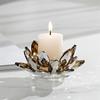 Crystal Lotus Candle Holder Aromatherapy Base Candlestick Transparent Crystal Flower Wedding Decoration Candelabros