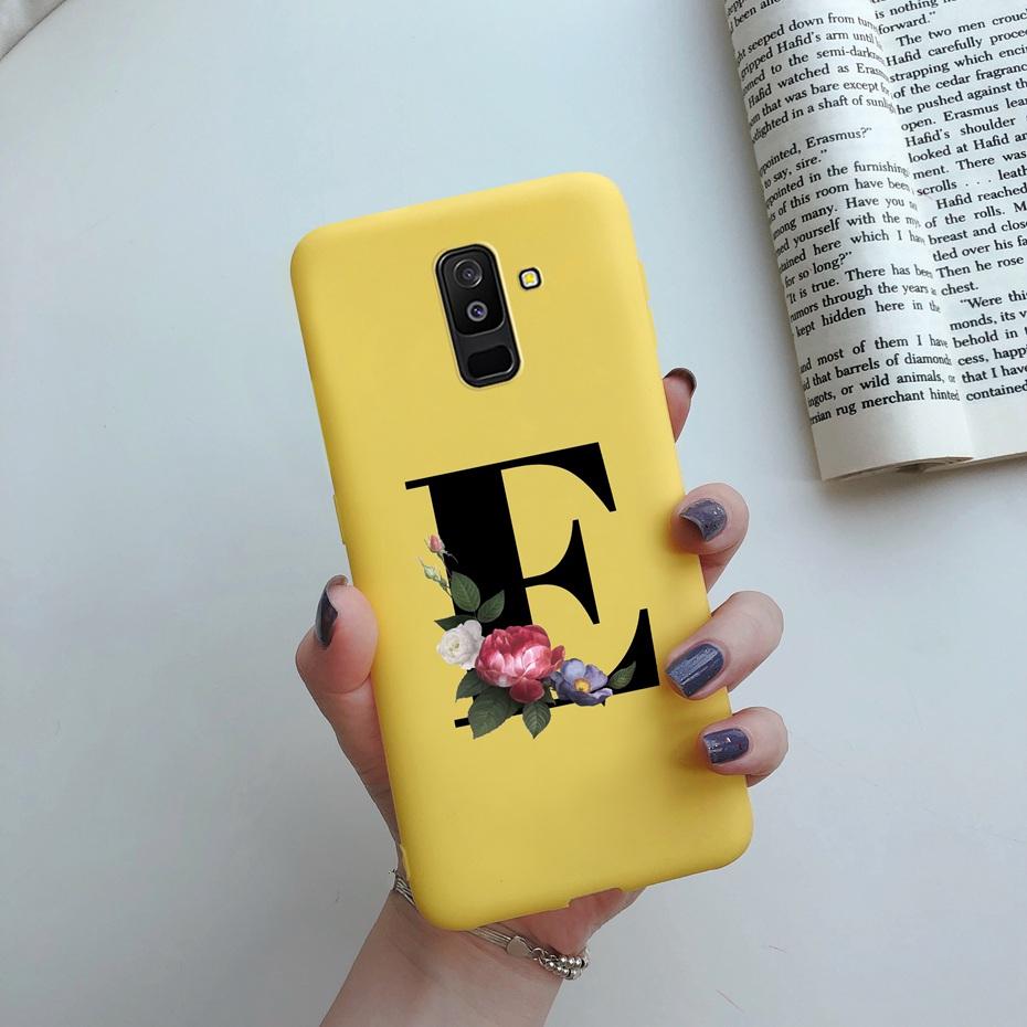 for Samsung Galaxy A6 2018 phone case A600 A600F for Samsung A6 a 6 plus 2018 A605 A605F A6plus case Beautiful 26 Letters cover
